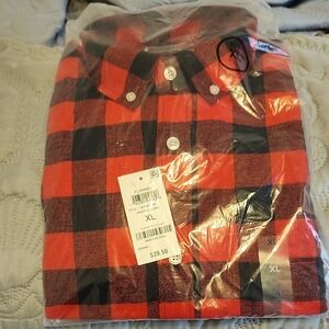 New Red and Black Plaid Men's Shirt